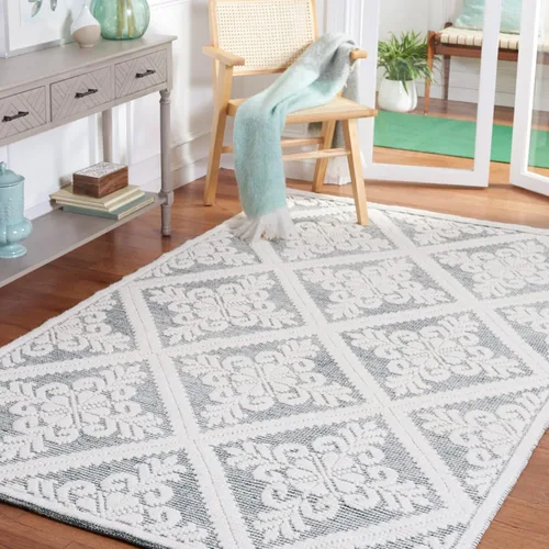 Vista 24 de SAFAVIEH Vermont Collection - Alfombra decorativa de 2 pies 3 pulgadas x 4 pies, color marfil, lana hecha a mano, ideal para zonas de alto tráfico