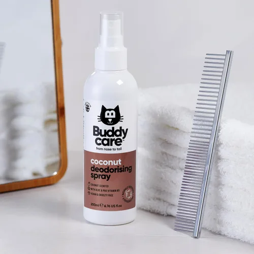 Vista 3 de Buddycare Cat - Spray desodorizante para gatos, con aloe vera y pro vitamina B5 (coco, 6.8 fl oz)