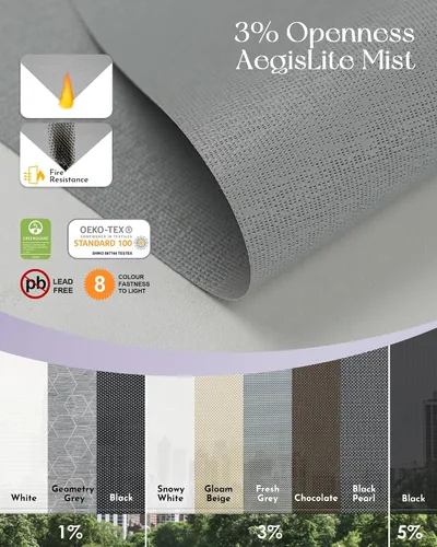 Vista 6 de Graywind Persianas motorizadas para exterior de patio, compatibles con Alexa y Google, persianas enrollables eléctricas con energía solar