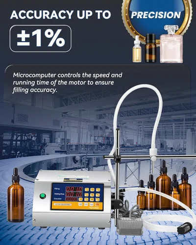 Vista 5 de Hanchen Máquina de llenado de líquidos, bomba peristáltica de 5 onzas, llenado automático de botellas de control digital, llenado de aceite
