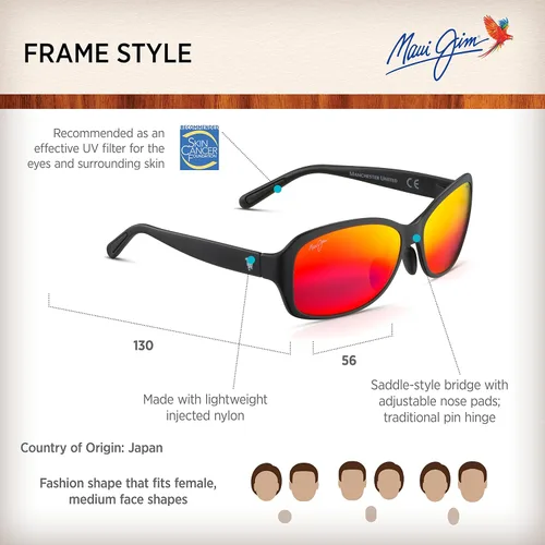Vista 6 de Maui Jim Koki Beach - Lentes de sol polarizados de ajuste universal para mujer