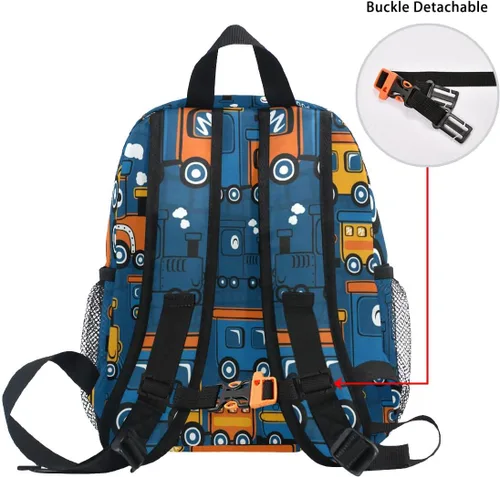 Vista 5 de Mochila personalizada con nombre para niños, mochila para niños pequeños para viajes de guardería, bolsas de libros con nombre personalizado
