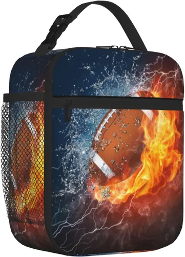 Vista 2 de American Football - Bolsa de almuerzo reutilizable, aislada, espaciosa, elegante, ecológica, adecuada para más de 6 años