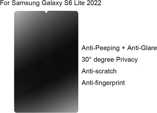 Vista 5 de Protector de pantalla antirreflejo de privacidad Anti-espía Película suave para Samsung Galaxy Tab S6 Lite 2024 2022 2020 Mate Anti-Peeping 10.4