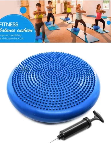 Vista 2 de Cojín de estabilidad inflado, cojín de asiento de equilibrio de yoga para aliviar el dolor, recuperación del suelo pélvico, entrenamiento