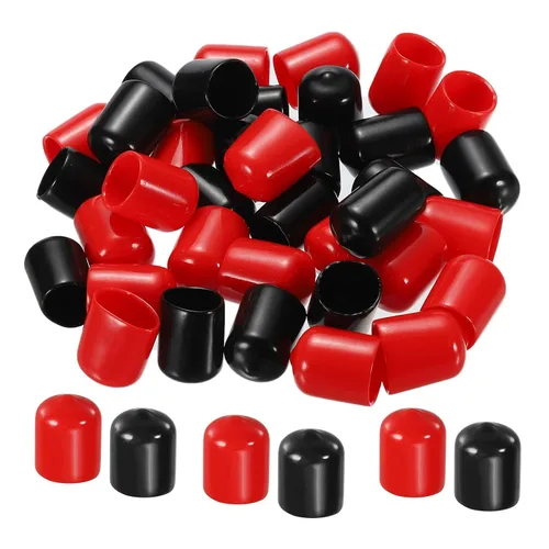 Vista 30 de MECCANIXITY 50 unids tapas de goma Surtido de 0.079 in PVC vinilo tornillo rosca protector para tornillo tornillo negro rojo