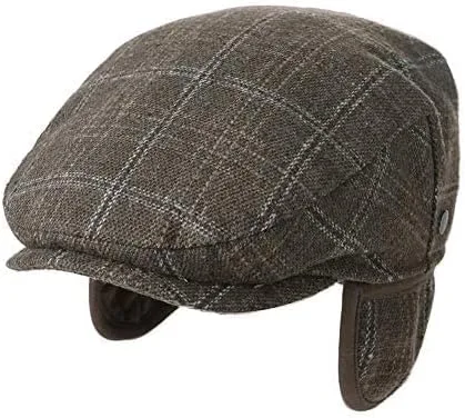 Vista 4 de Gorra plana ajustable de lana de invierno para hombre 2020 con forro suave