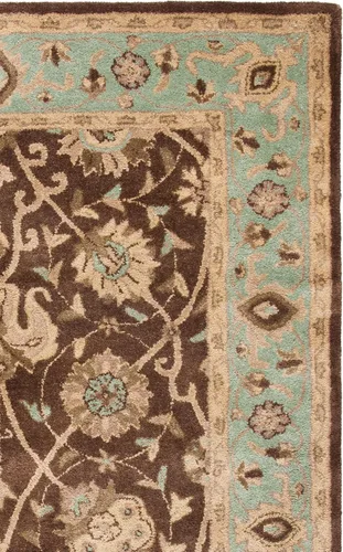 Vista 4 de SAFAVIEH Colección Antigüedad - Alfombra decorativa - 2.3 x 4 pies, marrón y verde, lana tradicional oriental hecha a mano, ideal para áreas de alto