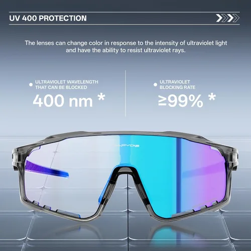 Vista 3 de KAPVOE Gafas de ciclismo fotocromáticas para hombres y mujeres, gafas de sol deportivas, marco de decoloración HD, gafas de bicicleta K76