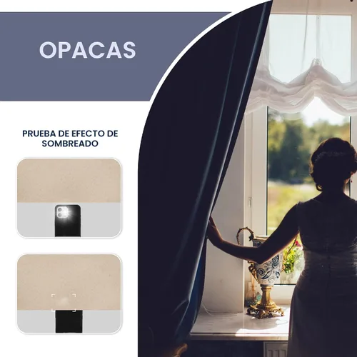 Vista 2 de JIUZHEN Cortinas opacas para dormitorio, con aislamiento térmico y bolsillo para barra, cortinas para sala de estar, juego de 2 paneles de 38 x 45