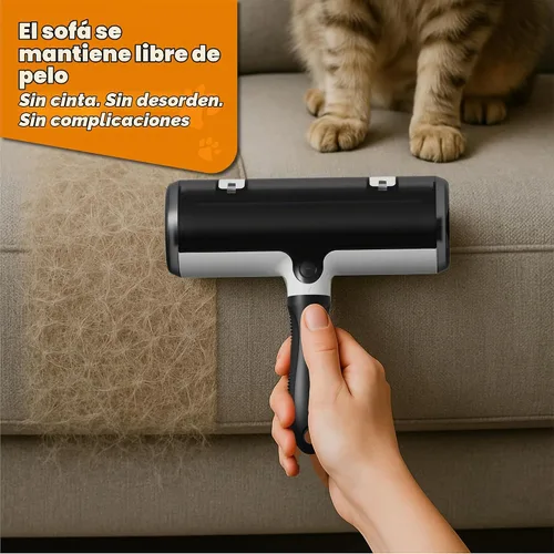 Vista 7 de Removedor de pelo de mascotas y rodillo de pelusa reutilizable – Removedor de pelo de gatos y perros para sofá, muebles, alfombras, ropa y ropa
