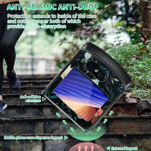 Vista 5 de Rossy Funda para Motorola RAZR 5G, para Moto RAZR 5G, funda delgada y ligera de policarbonato duro a prueba de golpes para Motorola Moto RAZR 5G