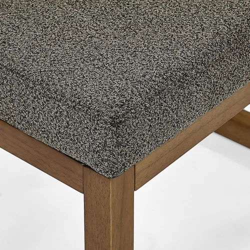 Vista 5 de Banco otomano rectangular, taburete de 25 pulgadas, tela de hilo hecho y madera de goma resistente, perfecto para salas de estar, dormitorios