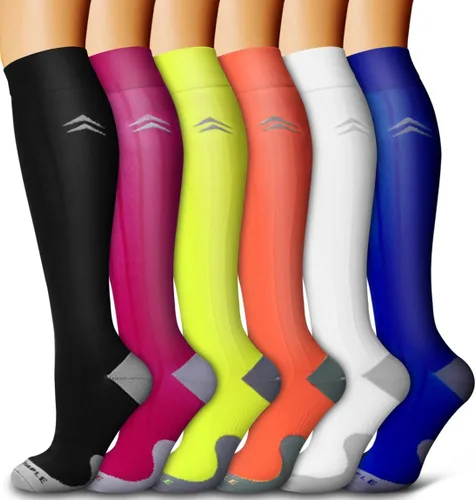 Vista 24 de Bluemaple Paquete de 6 calcetines de compresión de cobre para mujeres y hombres, el mejor apoyo para médicos, correr, enfermería, atletismo