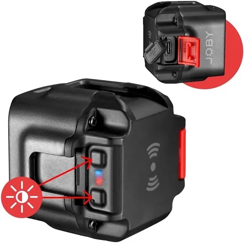 Vista 5 de Joby Beamo - Luz LED para smartphone y cámara sin espejo, compacta, carga inalámbrica, Bluetooth, impermeable, para vlogging, creación de contenido