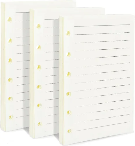 Vista 7 de Papel de repuesto para planificador mensual A6, sin fecha, 6 agujeros perforados, papel de relleno para oficina universitaria, 100gsm, 135 hojas/270