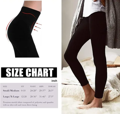 Vista 6 de Aoliks Leggings con forro polar para mujer, cintura alta, suaves, adelgazantes, cálidos, pantalones de yoga para entrenamiento de invierno