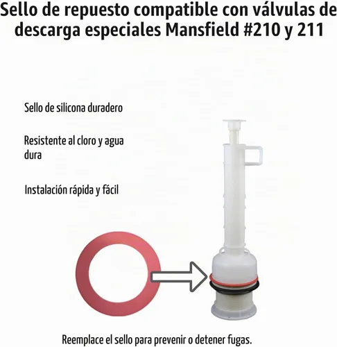 Vista 4 de Fluidmaster K-400A-023 Kit de reparación de válvula de llenado de inodoro y sello de válvula de descarga Mansfield