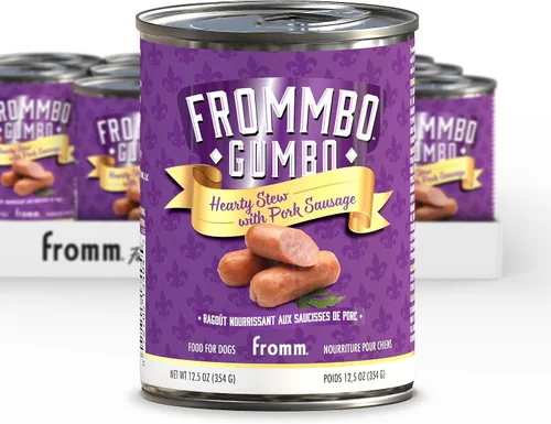 Vista 15 de Fromm Frommbo Gumbo - Alimento húmedo para perros con salchicha de res - Comida húmeda prémium para perros - Receta de carne de res - Caja de (12)