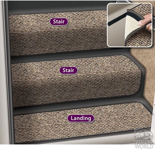 Vista 3 de Tapetes Prest-O-Fit 5-3088 Decorian para escalones de cámper, Granito negro