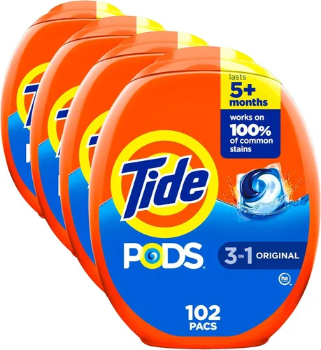 Vista 40 de Tide PODS cápsulas de detergente para lavandería, removedor de manchas 3 en 1, combatiente de olores, protector de color, 76 unidades, compatible
