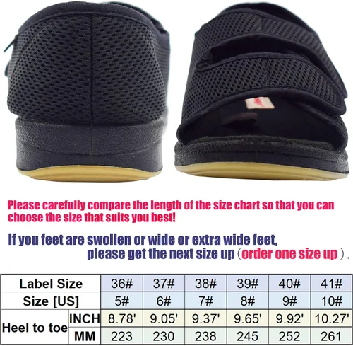 Vista 6 de W&LESVAGO Sandalias diabéticas para mujer, ancho ajustable para artritis y edema zapatos MS7008