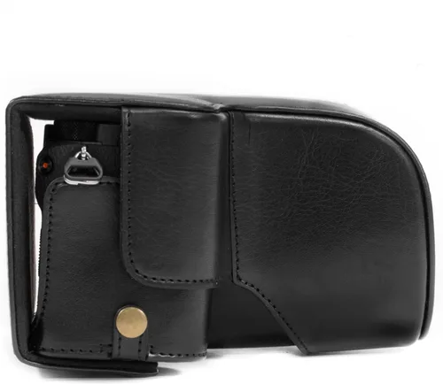 Vista 6 de MegaGear MG1014 Ever Ready Funda de cuero para cámara compatible con Sony Alpha A6500 (hasta 0.630-2.756 in) - Negro