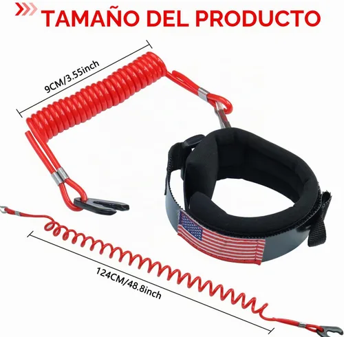 Vista 5 de Cordón de interruptor de parada de motor de barco marino para Jet Ski, correa de muñeca de repuesto 6E9-82575-00 para Yamaha Outboard Mercury