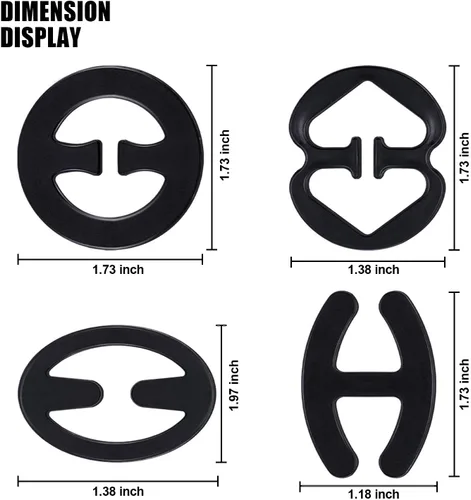 Vista 5 de FFNIU Clips para correa de brasier, 12 clips para brasier para la espalda, soporte de correas de brasier antideslizantes, hebillas de control