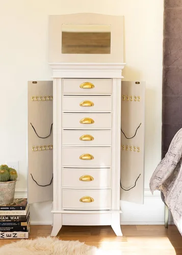 Vista 2 de Hives and Honey Alexa Jewelry Armoire, BLANCO