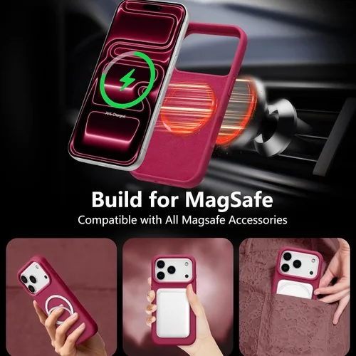 Vista 493 de Funda magnética de silicona para iPhone 13 Pro, color blanco antiguo [Compatible con Magsafe] [Forro de microfibra suave antiarañazos], funda