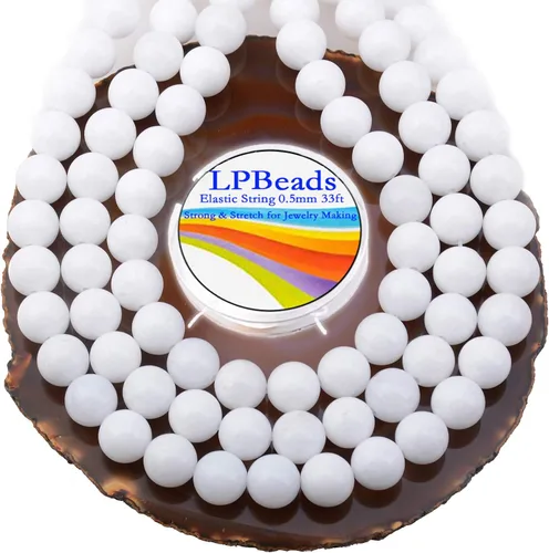 Vista 52 de LPBeads 100 Cuentas de 8mm Cuentas Redondas Naturales de Chakra, Cuentas Sueltas de Piedra Preciosa Redondas para Hacer Joyas con Cordón Elástico