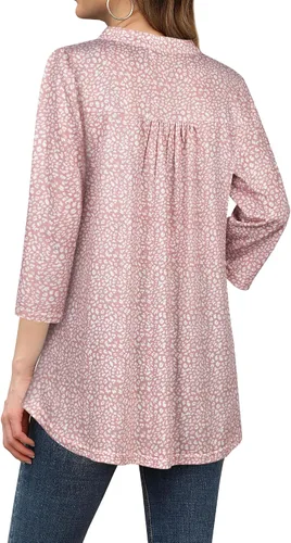 Vista 3 de BEPEI Blusas de manga 34 para mujer, cuello en V, camisas de trabajo de negocios
