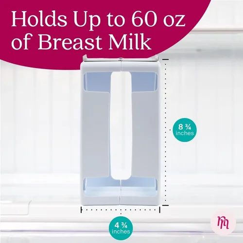 Vista 4 de Nurse & Nourish Torre de almacenamiento de leche materna y contenedor organizador para congelador, estante que ahorra espacio para bolsas