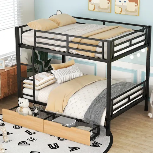 Vista 12 de Litera de casa individual sobre cama individual con escalera convertible integrada, diseño de casa de juegos de dormitorio, marco de cama de metal