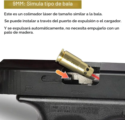 Vista 4 de BoreSighter para rifle calibre 22LR/223/9MM/7.62X39MM/30-30/30-06/.25/270/243/308/7MM/ 45ACP Colt Mira telescópica para rifle Pistola Latón Punto
