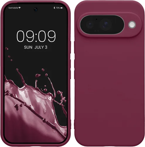 Vista 87 de kwmobile Funda compatible con Google Pixel 9 - Funda protectora delgada de TPU para teléfono - Acabado mate suave - Piedra antigua