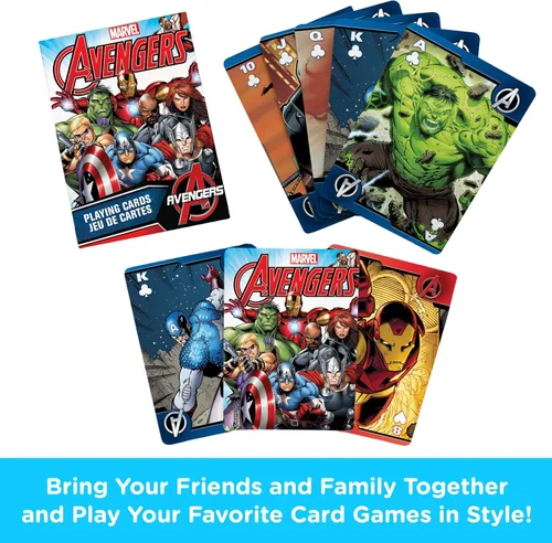 Vista 2 de AQUARIUS Marvel Avengers Comics - Juego de cartas de 3 pulgadas, multicolor