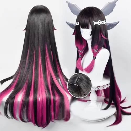 Vista 2 de TO KU TOO YUO Genshin Impact Columbina Cosplay Peluca Genshin Impact Damselette Colombina Fatui Cosplay Pelucas 41.3 in resistente al calor
