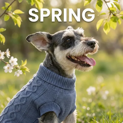 Vista 8 de Suéteres pequeños para perros, ropa de cuello alto de punto suave para clima frío, suéter ligero y cálido para cachorros para chihuahua, yorkie Azul