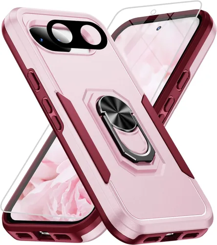 Vista 10 de Funda para Google Pixel 9 Pro XL [protección contra caídas de grado militar de 15 pies] con protector de pantalla y protector de lente, resistente a