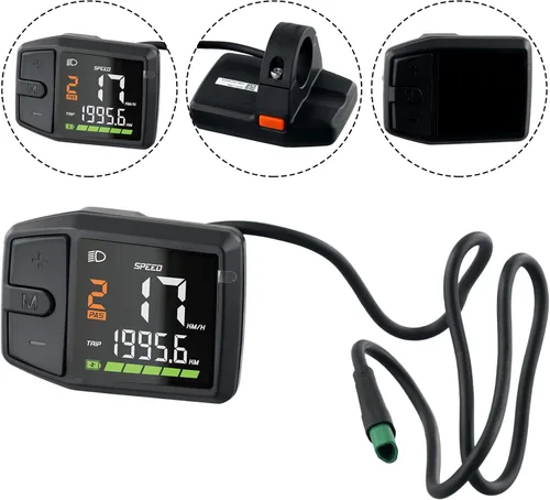Vista 3 de Pantalla de protocolo Ebike UART/CAN para motores, dos protocolos compatibles, panel de control de medidor de pantalla de bicicleta eléctrica