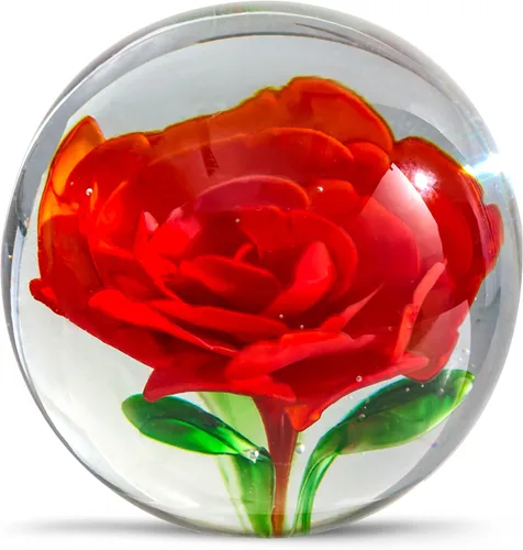 Vista 7 de EUSTUMA Figura de pisapapeles de vidrio soplado a mano para escritorio de oficina. Te da un regalo de la persona que amas, la decoración del jardín.