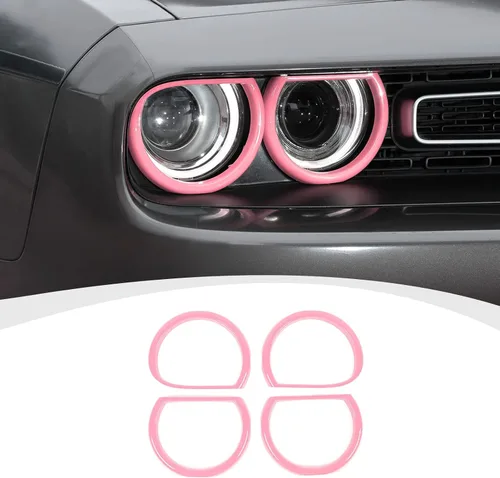 Vista 13 de RAZPOY Cubierta de lámpara de faro delantero para accesorios Challenger, cubierta de biseles de faros delanteros, decoración de luz exterior