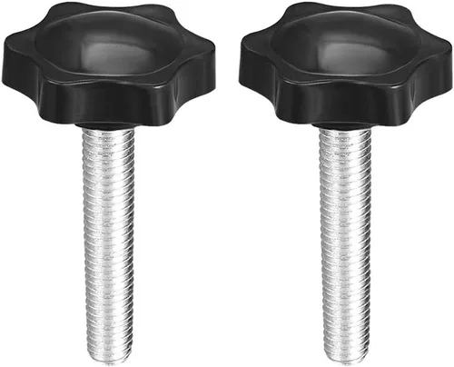 Vista 10 de uxcell Perillas de tornillo de sujeción con abrazadera Pomo de estrella M6 x 0.630 in rosca macho 2 piezas