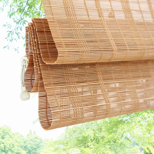 Vista 10 de Persianas romanas de bambú para exteriores, persianas de bambú personalizadas para exteriores, impermeables, resistentes al viento, para patio