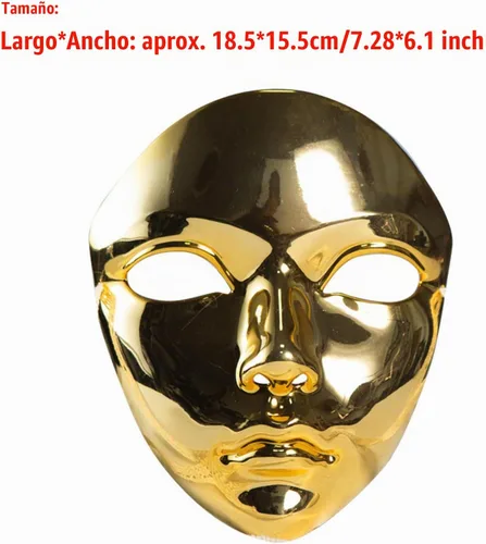 Vista 2 de Steampunk Full Face Mask Mechanical Metallic Shiny Lace-up Mask for Night Club Mardi Gras