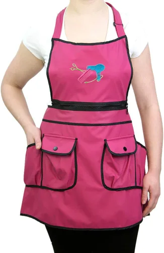 Vista 19 de CHARLENE Courtney Convertible Zip Delantal #9044 Frambuesa/Negro