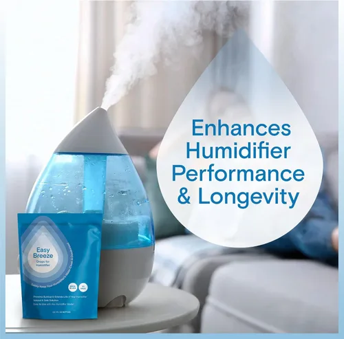 Vista 3 de Limpiador de gotas humidificadoras: tratamiento de agua fácil de brisa para todos los humidificadores, reduce la acumulación de calcio y lodos