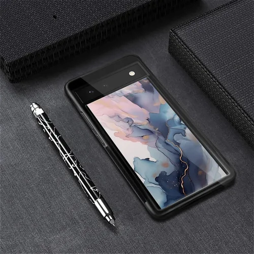 Vista 1692 de Compatible con Google Pixel 4A 5G Mobile Case Creative Acrylic Panel trasero Silicona Protección Grip especialmente diseñado para Google Pixel 4A 5G